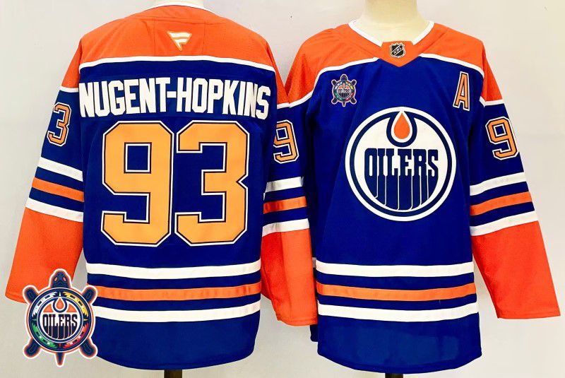 Men Edmonton Oilers #93 Nugent-Hopkins Blue Fanatics 2025 NHL Jersey style 5->edmonton oilers->NHL Jersey